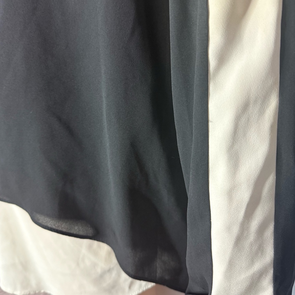 Joseph Ribkoff Long Sleeve Blouse Size 8 in Two-Tone Black and Cream - Picture 4 of 9